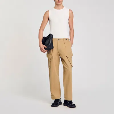Sandro Military Trousers In Neutral