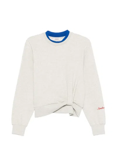 Sandro Mina Twist-detail Sweatshirt In Animal Print