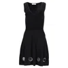 Sandro Mini Cut-out Detail Knitted Sleeveless Dress In Black Polyamide In Black