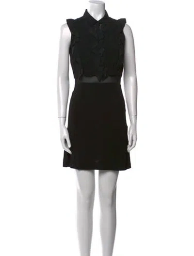 Pre-owned Sandro Mini Dress In Black