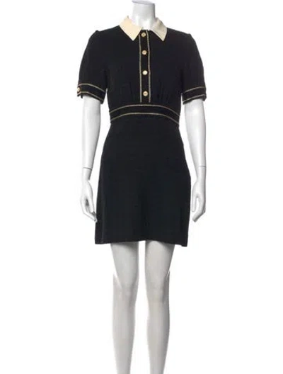 Pre-owned Sandro Mini Dress In Black