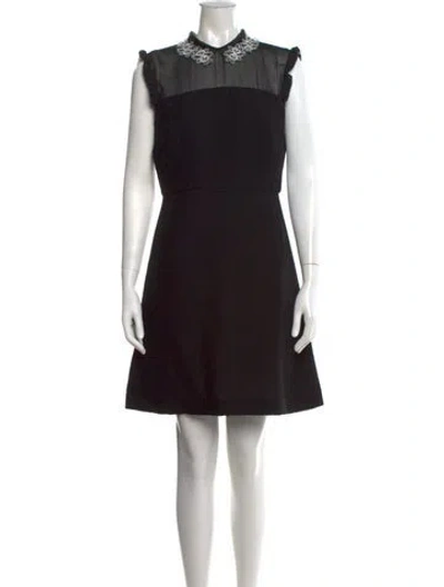 Pre-owned Sandro Mini Dress In Black