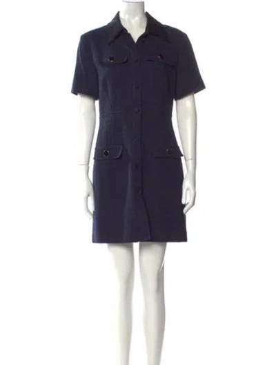 Pre-owned Sandro Mini Dress In Blue