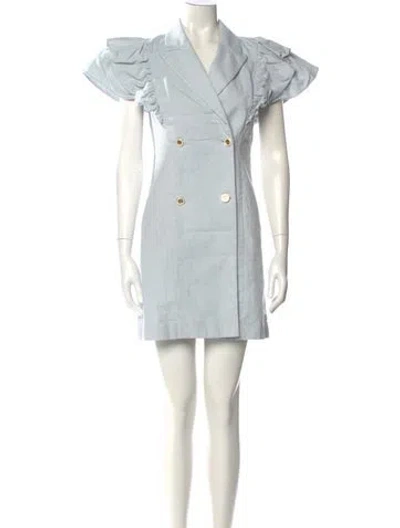 Pre-owned Sandro Mini Dress In Blue