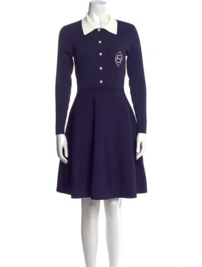 Pre-owned Sandro Mini Dress In Blue