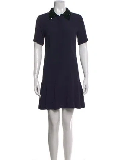 Pre-owned Sandro Mini Dress In Blue