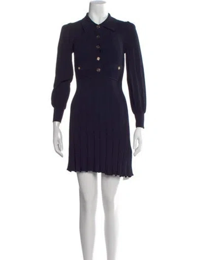 Pre-owned Sandro Mini Dress In Blue
