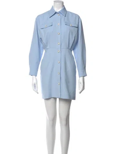 Pre-owned Sandro Mini Dress In Blue