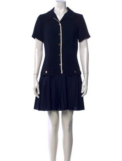 Pre-owned Sandro Mini Dress In Blue