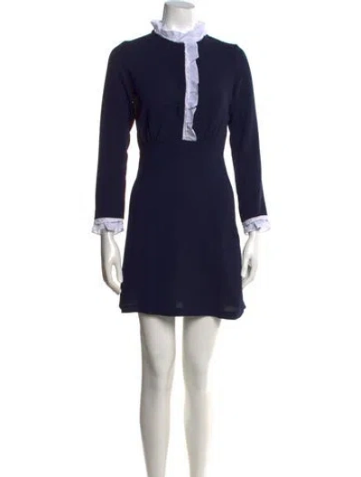 Pre-owned Sandro Mini Dress In Blue