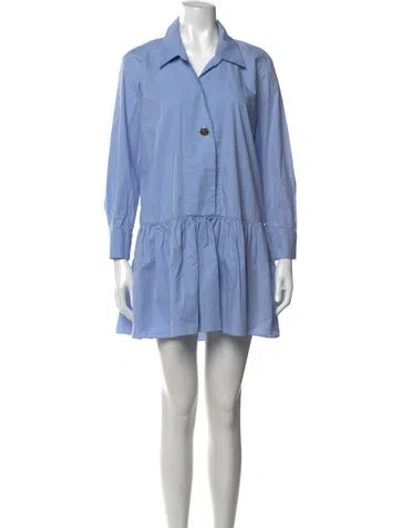 Pre-owned Sandro Mini Dress In Blue