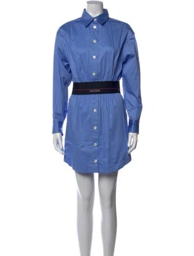 Pre-owned Sandro Mini Dress In Blue