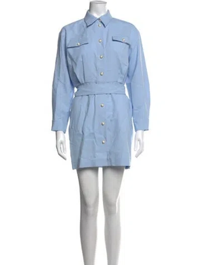 Pre-owned Sandro Mini Dress In Blue