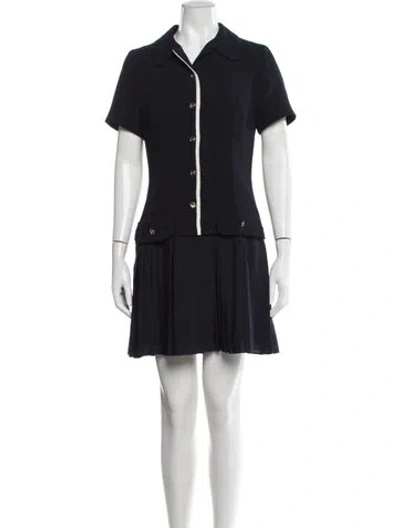 Pre-owned Sandro Mini Dress In Blue