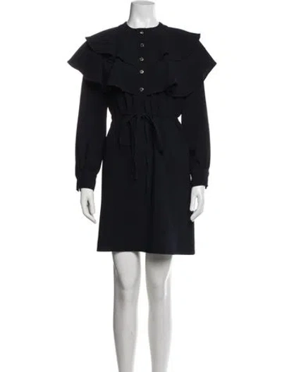 Pre-owned Sandro Mini Dress In Blue