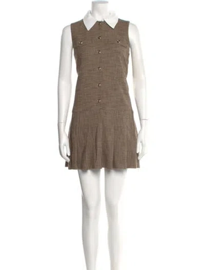 Pre-owned Sandro Mini Dress In Brown