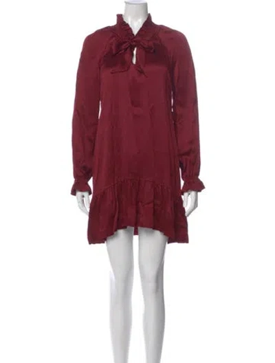 Pre-owned Sandro Mini Dress In Burgundy