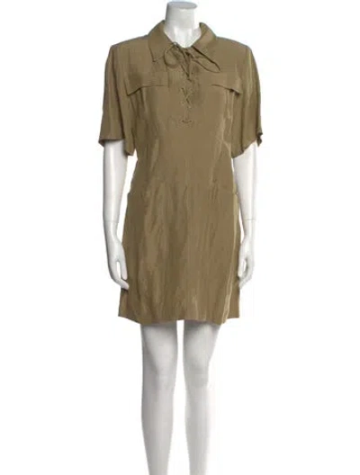 Pre-owned Sandro Mini Dress In Green