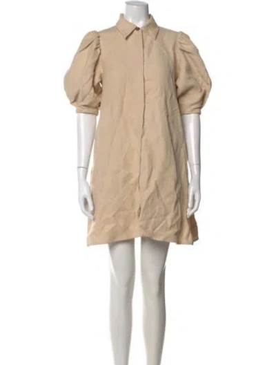 Pre-owned Sandro Mini Dress In Neutral