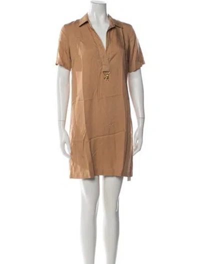 Pre-owned Sandro Mini Dress In Neutrals