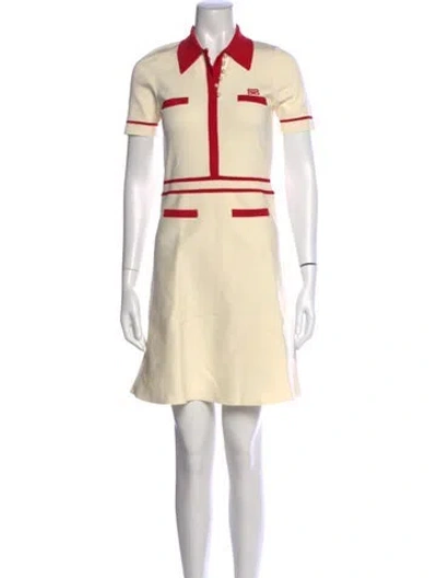Pre-owned Sandro Mini Dress W/ Tags In Neutrals/red