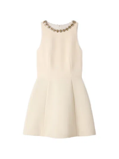 Sandro Mini Dress With Jewel Detail In Neutral