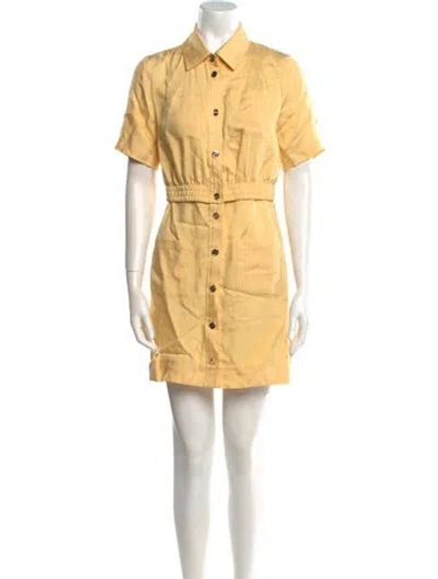 Pre-owned Sandro Mini Dress In Yellow