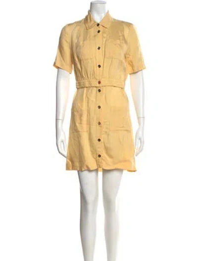 Pre-owned Sandro Mini Dress In Yellow