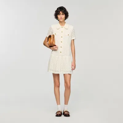 Sandro Mini Lace Dress In Red