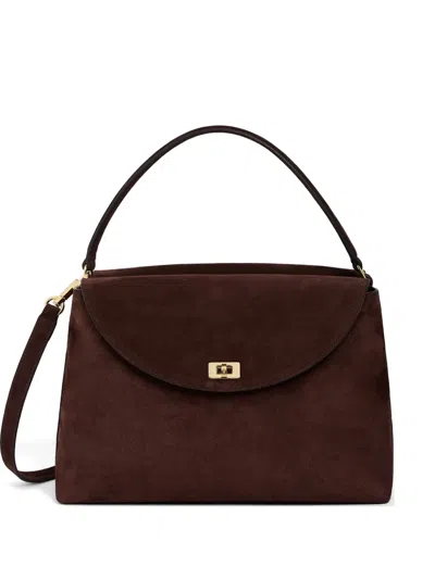 Sandro Mini Le Grand Bazaar Suede Shoulder Bag In Brown