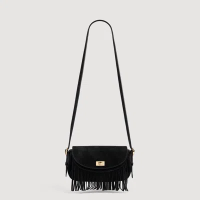 Sandro Mini Mambo Suede Bag In Black