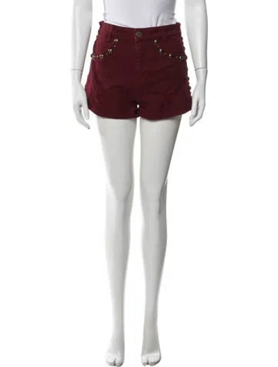 Pre-owned Sandro Mini Shorts In Burgundy