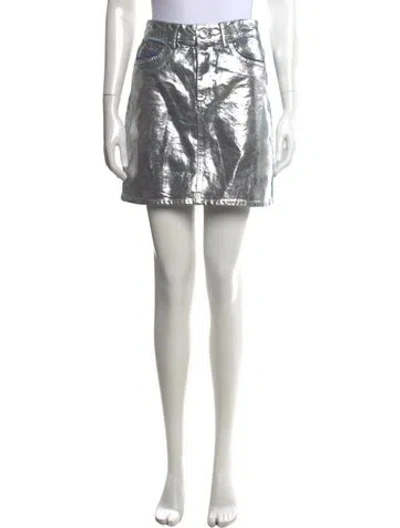 Pre-owned Sandro Mini Skirt In Blue/silver