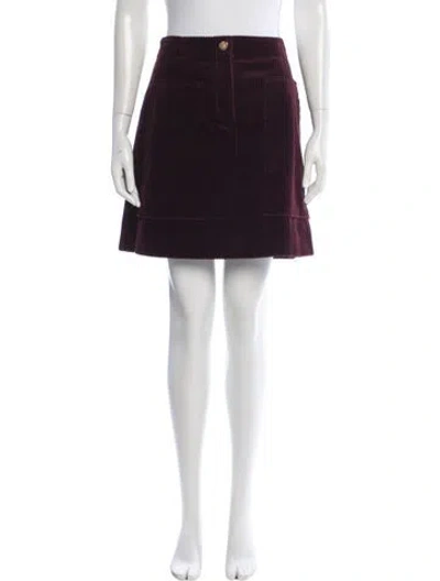 Pre-owned Sandro Mini Skirt In Burgundy