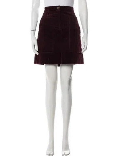 Pre-owned Sandro Mini Skirt In Burgundy