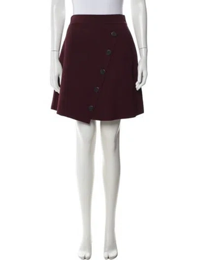 Pre-owned Sandro Mini Skirt In Burgundy