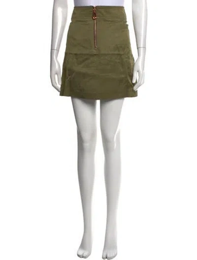 Pre-owned Sandro Mini Skirt In Green/metallic