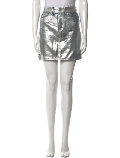 Pre-owned Sandro Mini Skirt In Metallic/silver