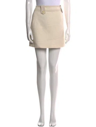 Pre-owned Sandro Mini Skirt In Neutral