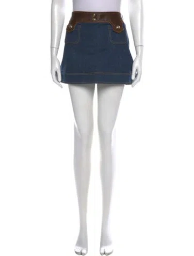 Pre-owned Sandro Mini Skirt W/ Tags In Blue/white