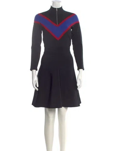 Pre-owned Sandro Mock Neck Knee-length Dress In Black