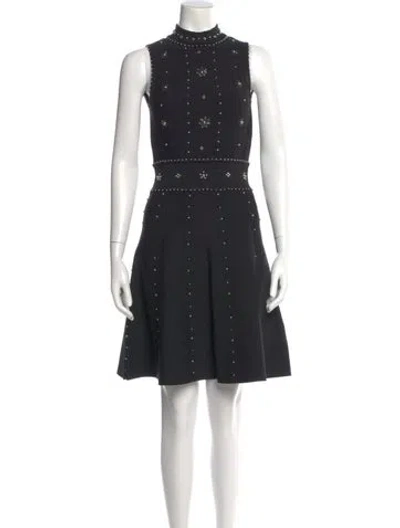 Pre-owned Sandro Mock Neck Knee-length Dress In Black