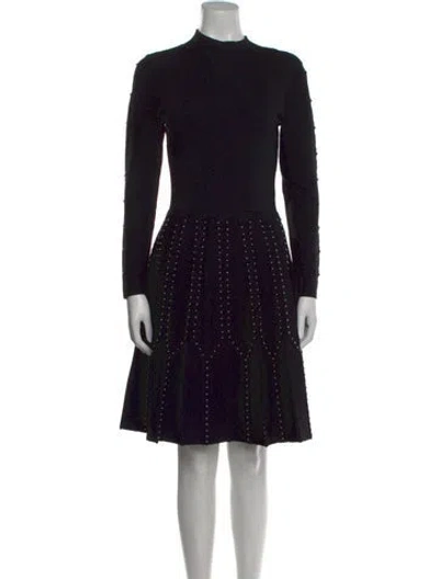 Pre-owned Sandro Mock Neck Knee-length Dress In Black