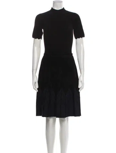 Pre-owned Sandro Mock Neck Knee-length Dress In Black