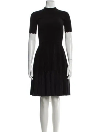 Pre-owned Sandro Mock Neck Knee-length Dress In Black