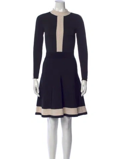 Pre-owned Sandro Mock Neck Knee-length Dress In Black