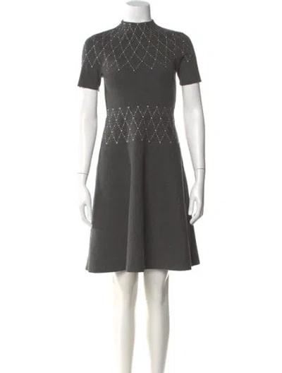 Pre-owned Sandro Mock Neck Knee-length Dress In Gray
