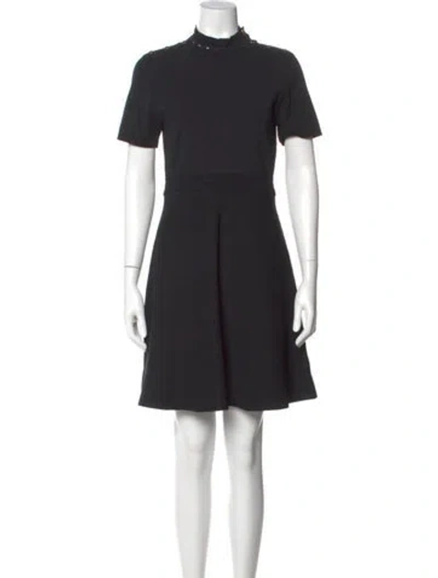 Pre-owned Sandro Mock Neck Knee-length Dress W/ Tags In Black