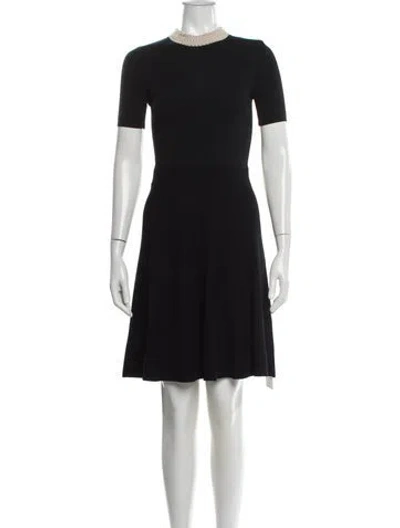 Pre-owned Sandro Mock Neck Knee-length Dress W/ Tags In Black