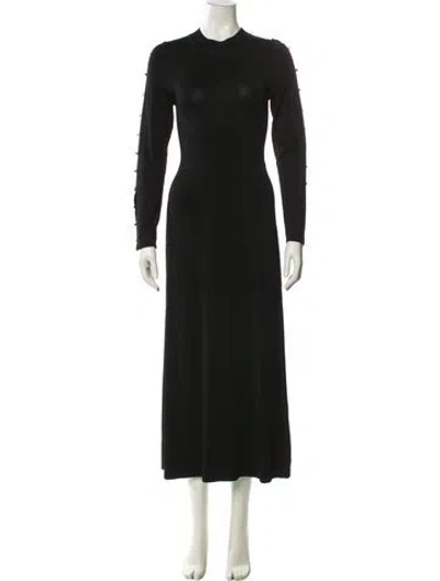 Pre-owned Sandro Mock Neck Long Dress In Black